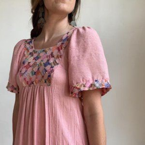 1970s Vintage Maxi Floor length Dress Mexican